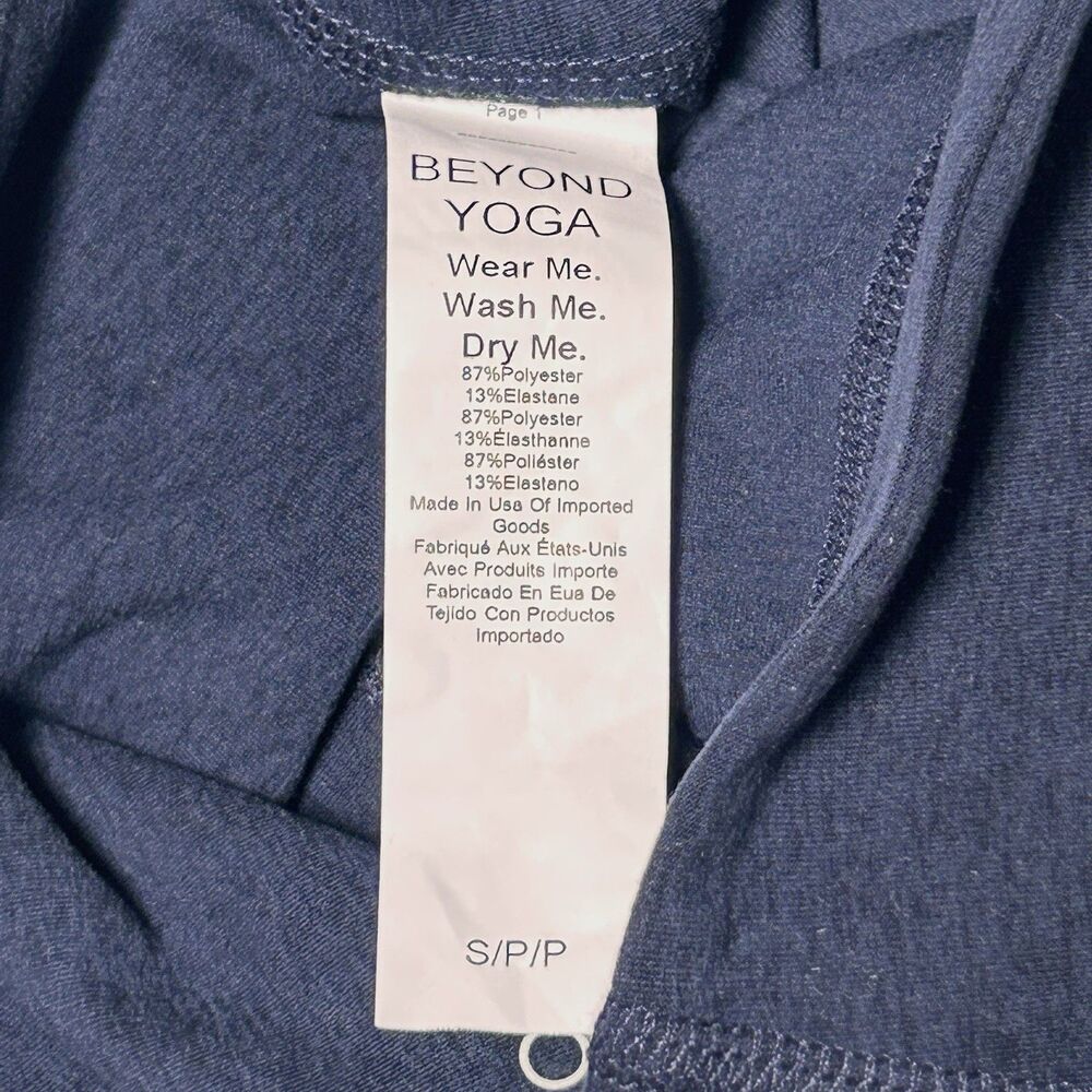 Beyond Yoga Space Dye Biker Shorts Womens Small Blue High Rise Pockets Yoga - Picture 4 of 8